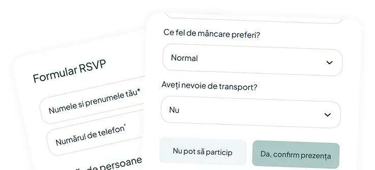 Formular inteligent RSVP pentru invitații digitale - colectare răspunsuri automate