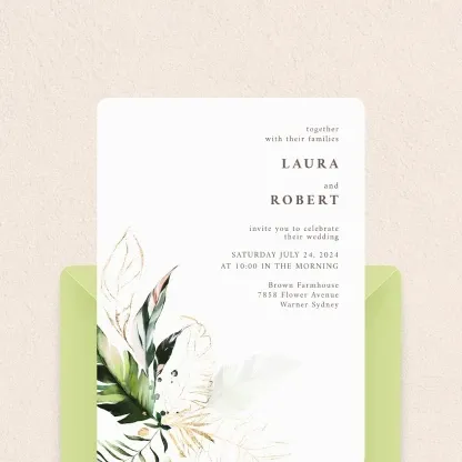 Model invitație digitală card cununie - design elegant și simplu pentru ceremonii de cununie