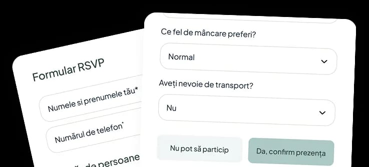 Formular inteligent RSVP pentru invitații digitale - colectare răspunsuri automate