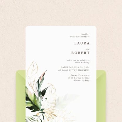 Invitații digitale cununie civila format card - design elegant și simplu pentru cununia voastră
