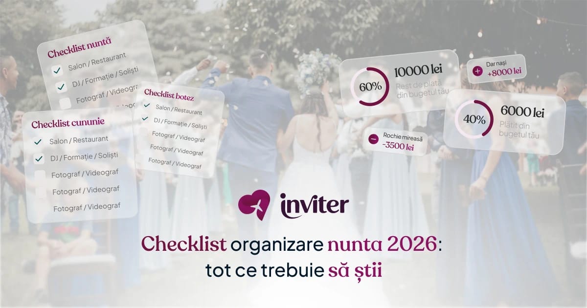 Checklist organizare nuntă 2026: tot ce trebuie să știi